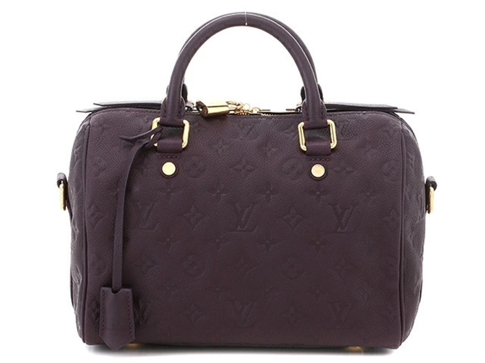 LOUIS VUITTON Speedy Bandouliere Shoulder Bag Empreinte Finish Purple Lock